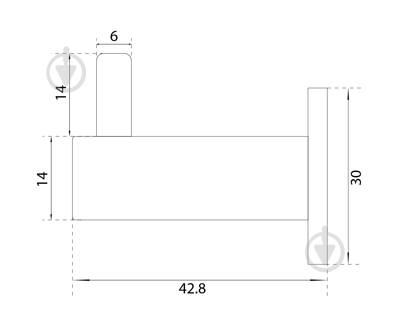 Крючок мебельный DC HK-STR BLK черный - фото 3