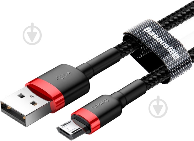 Кабель BASEUS Cafule Cable USB For Micro 2.4 A 1 м black/red (CAMKLF-B91) - фото 3 Кабель BASEUS Cafule Cable USB For Micro 2.4 A 1 м black/red (CAMKLF-B91) - фото 3