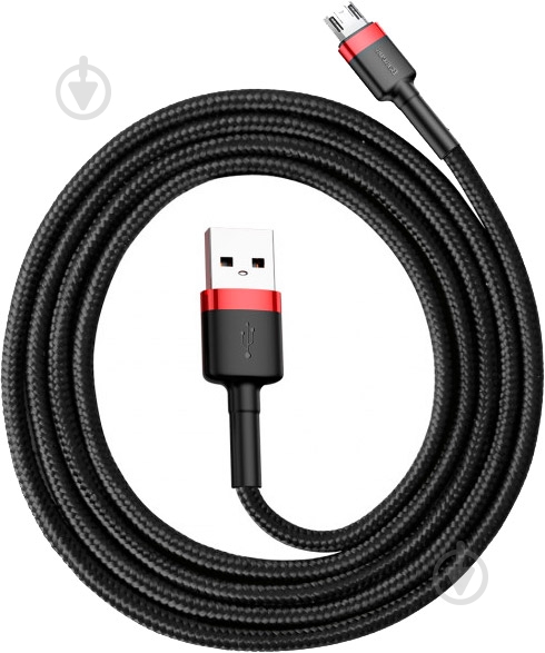 Кабель BASEUS Cafule Cable USB For Micro 2.4 A 1 м black/red (CAMKLF-B91) - фото 4 Кабель BASEUS Cafule Cable USB For Micro 2.4 A 1 м black/red (CAMKLF-B91) - фото 4
