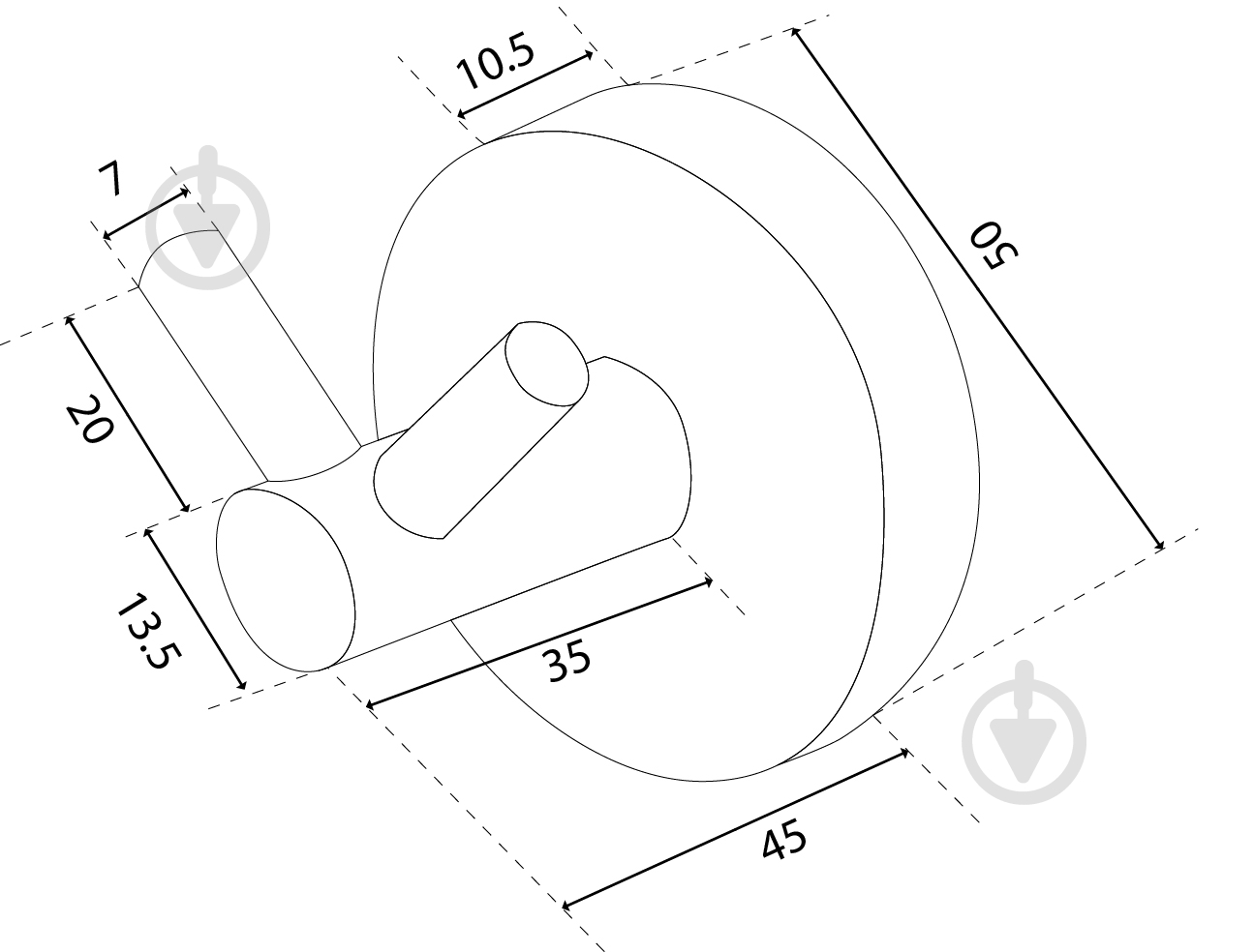 Крючок двойной DC HK-2 SS сталь - фото 3
