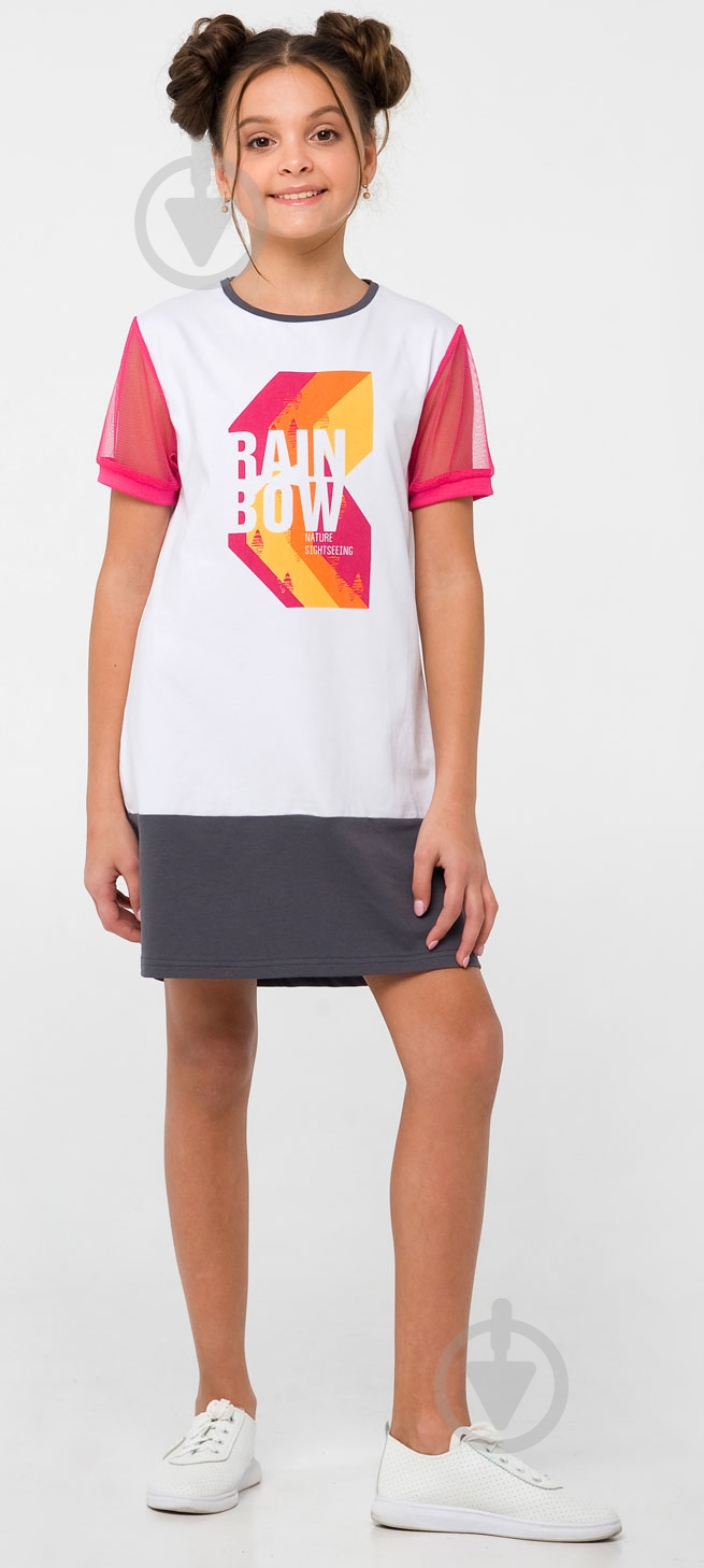 Платье Smil р.140 белый 120322 - фото 1 Платье Smil р.140 белый 120322 - фото 1