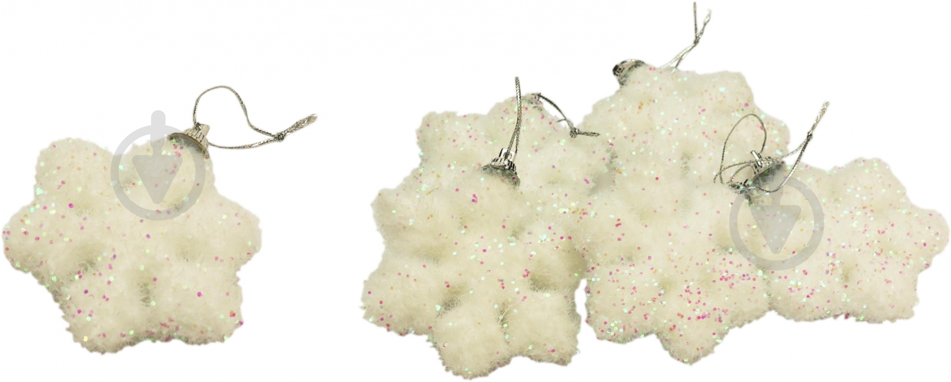 Набір сніжинок 7.5 см 6 шт. DB13S003 - фото 2 Набір сніжинок 7.5 см 6 шт. DB13S003 - фото 2