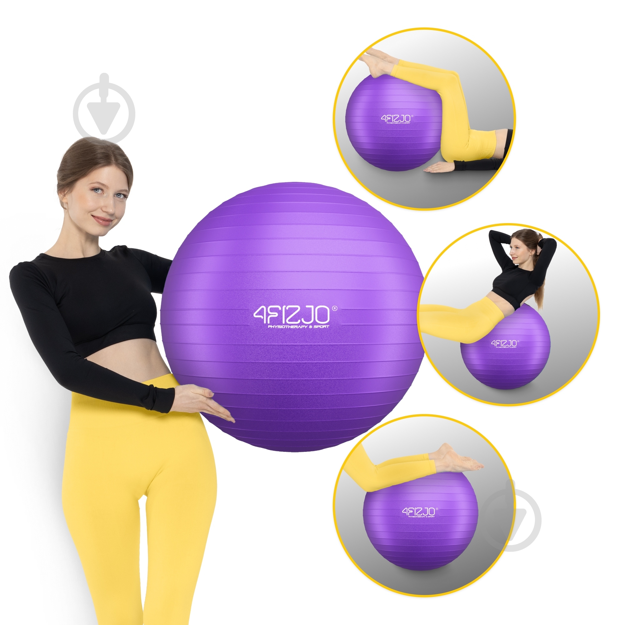 Фітбол 4fizjo Anti-Burst Violet d85 см P-5905973404846 - фото 7 Фітбол 4fizjo Anti-Burst Violet d85 см P-5905973404846 - фото 7