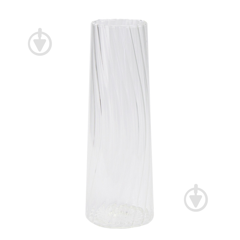 Ваза для цветов цилиндр рифленый 30 см прозрачная - фото 1 Ваза для цветов цилиндр рифленый 30 см прозрачная - фото 1