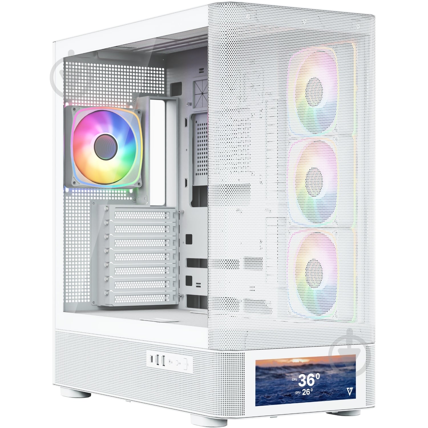 Корпус Modecom VOLCANO AQ500 ARGB MIDI (MC-A-AQ500-4FA-W) - фото 1