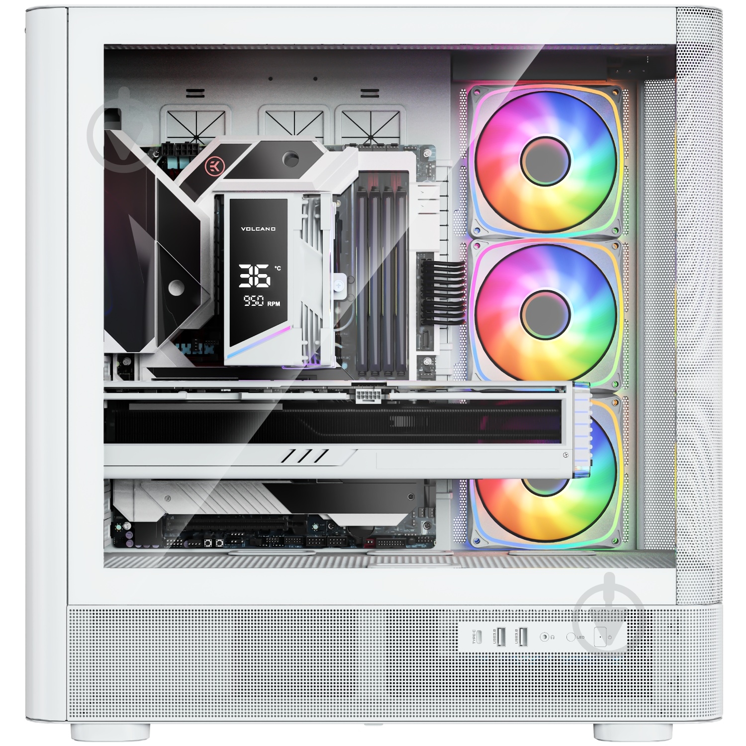 Корпус Modecom VOLCANO AQ500 ARGB MIDI (MC-A-AQ500-4FA-W) - фото 13