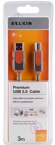 Кабель Belkin USB type A – USB type B 3 м black (CU1000cp3M) - фото 2 Кабель Belkin USB type A – USB type B 3 м black (CU1000cp3M) - фото 2