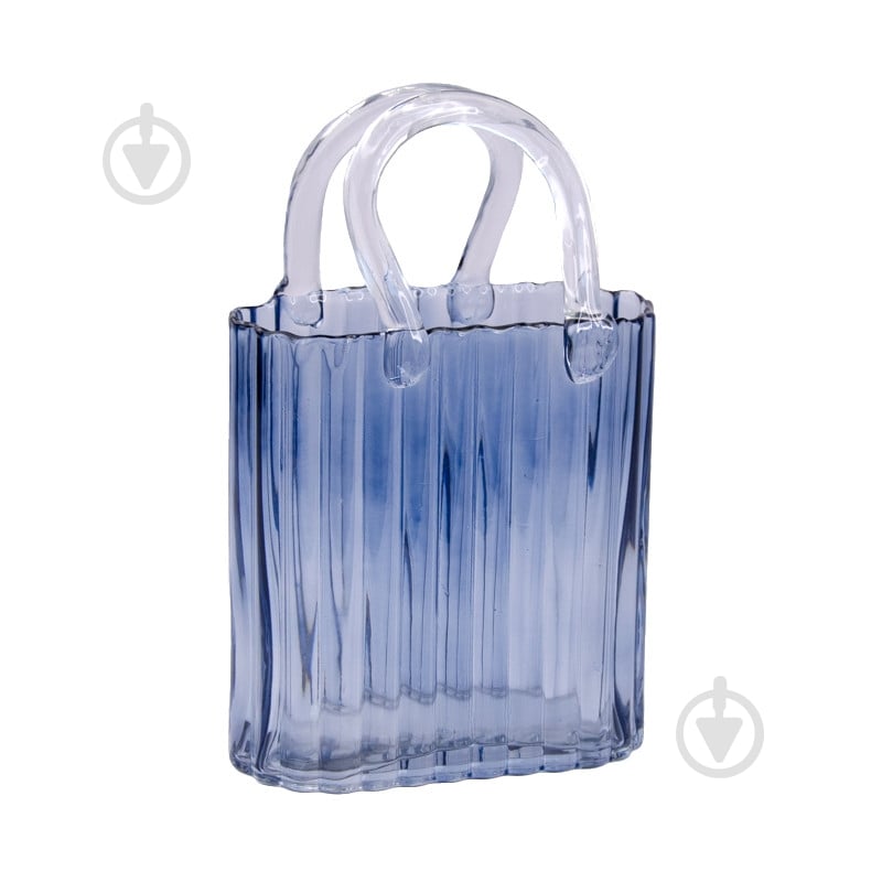 Ваза для цветов Сумочка 27 см синяя - фото 1 Ваза для цветов Сумочка 27 см синяя - фото 1