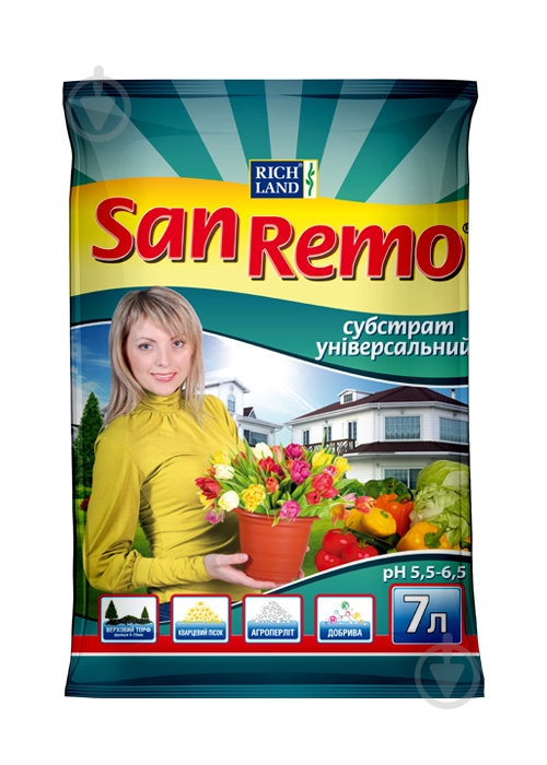Субстрат San Remo Универсальный 7 л - фото 1 Субстрат San Remo Универсальный 7 л - фото 1
