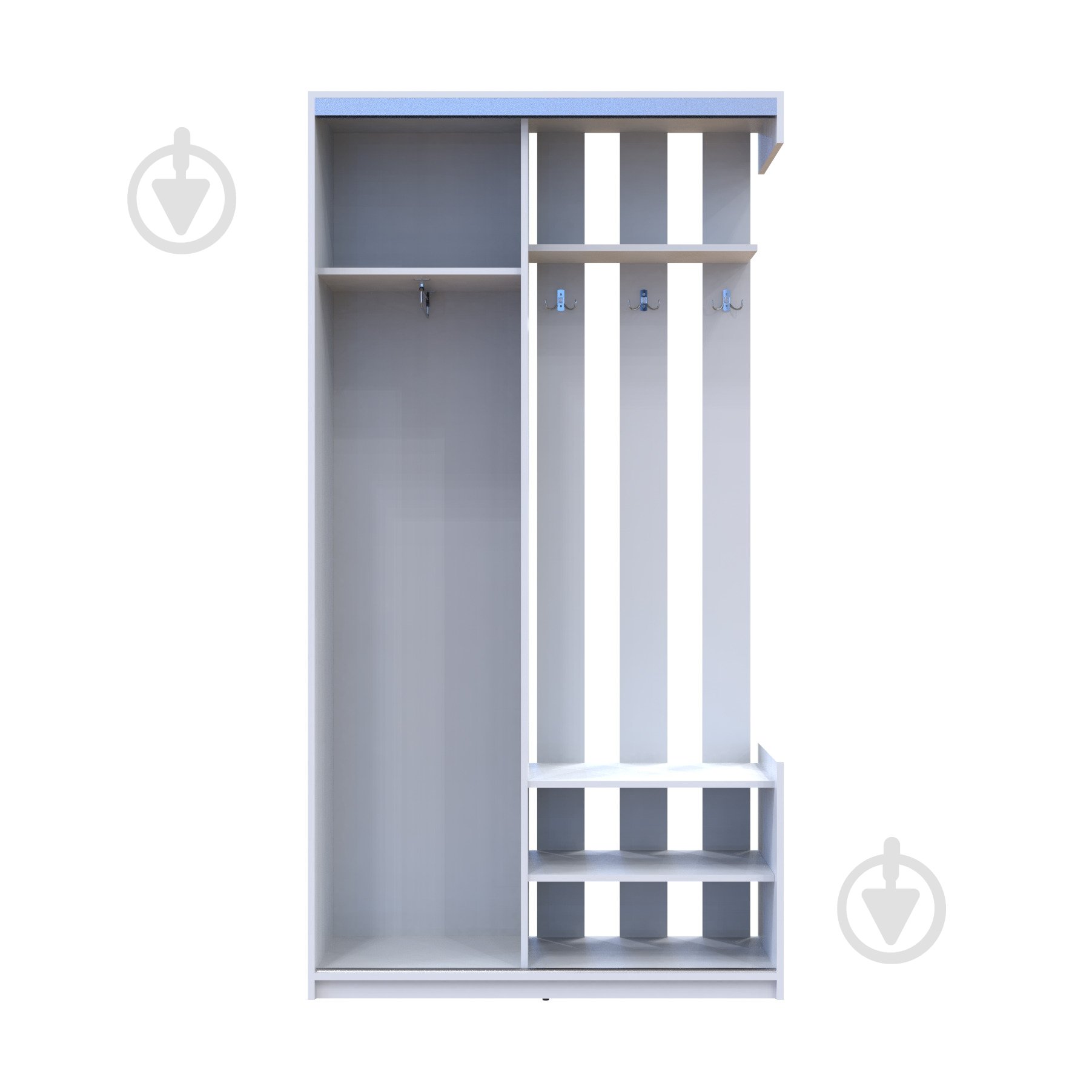 Прихожая с зеркалом Doros City One Door 2100х1100х450 мм белый - фото 4