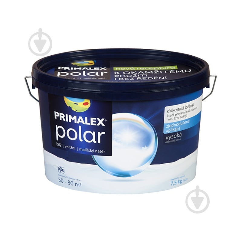 Краска известковая PRIMALEX Polar мат белый 7,5 кг - фото 1