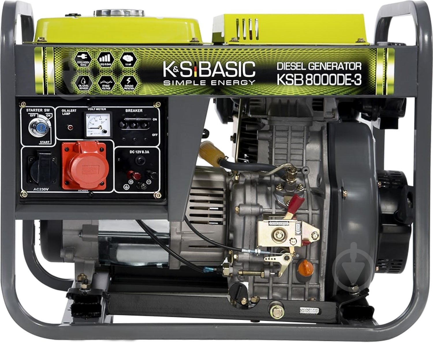 Генератор дизельний Konner&Sohnen KS 8000 DE-3 6 кВт / 6,5 кВт 380 В - фото 1