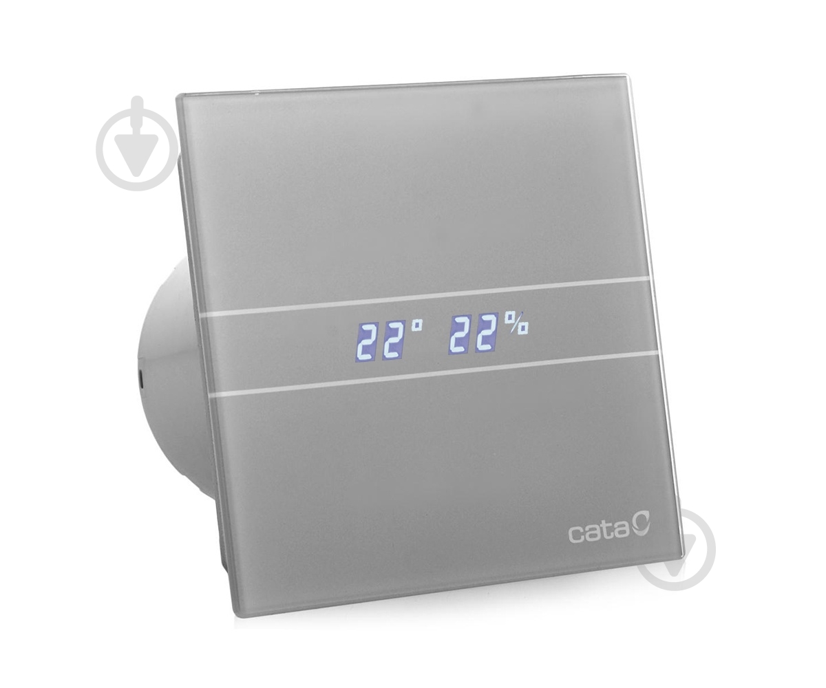 Витяжний вентилятор Cata E-100 GSTH GLASS SILVER TIMER HYGRO 900600 - фото 1