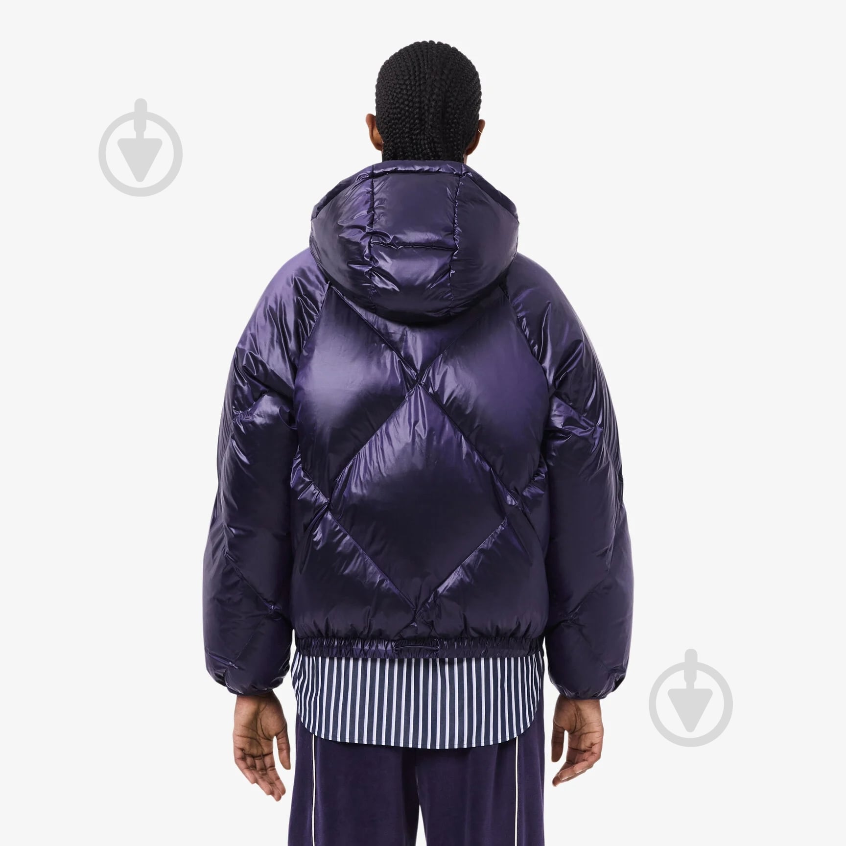 Куртка женская зимняя Lacoste Oversized Water-Repellent Down Jacket BF53266PI р.L фиолетовая - фото 2 Куртка женская зимняя Lacoste Oversized Water-Repellent Down Jacket BF53266PI р.L фиолетовая - фото 2