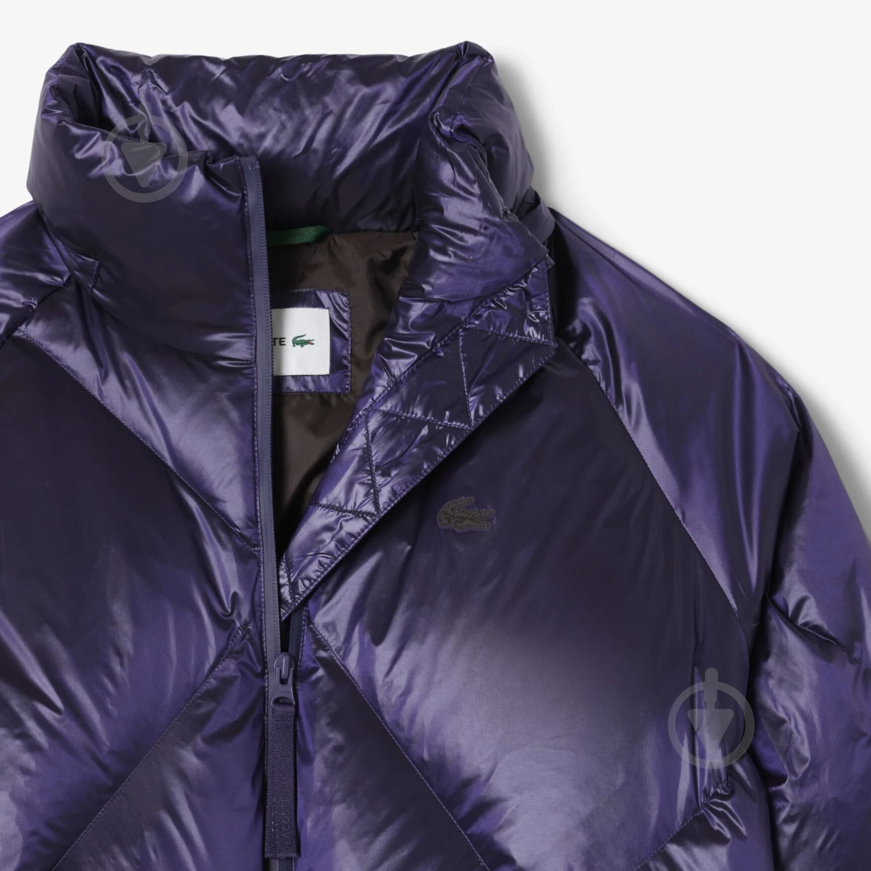 Куртка женская зимняя Lacoste Oversized Water-Repellent Down Jacket BF53266PI р.L фиолетовая - фото 7 Куртка женская зимняя Lacoste Oversized Water-Repellent Down Jacket BF53266PI р.L фиолетовая - фото 7