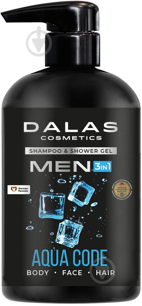 Крем-гель для душу Dalas Men Aqua Code 3в1 550 мл - фото 1