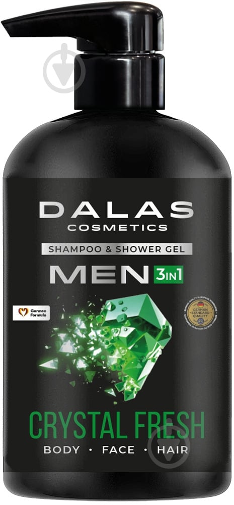 Крем-гель для душа Dalas Men Crystal Fresh 3в1 550 мл - фото 1