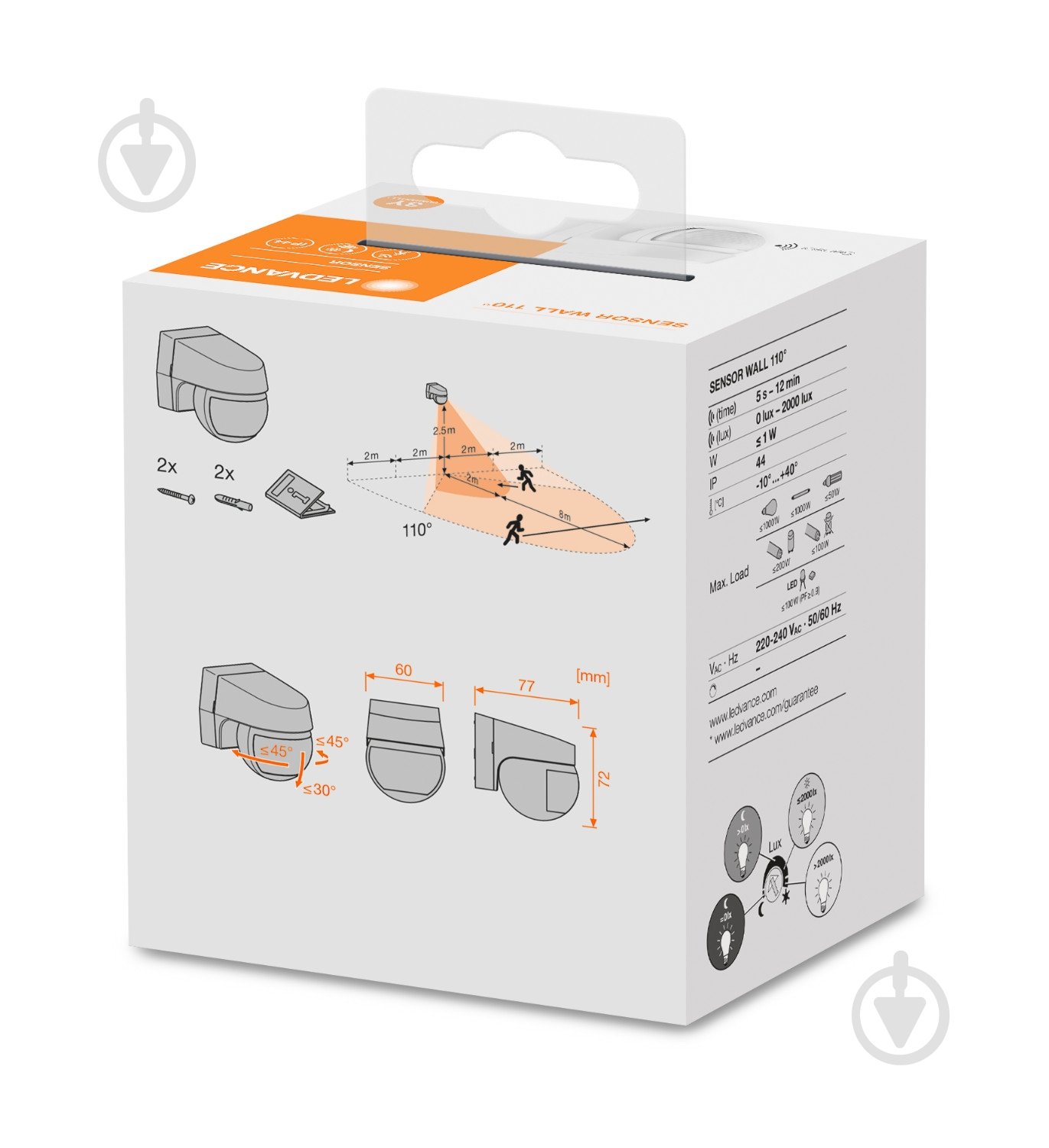 Датчик движения Ledvance SENSOR WALL IP44 WT - фото 4