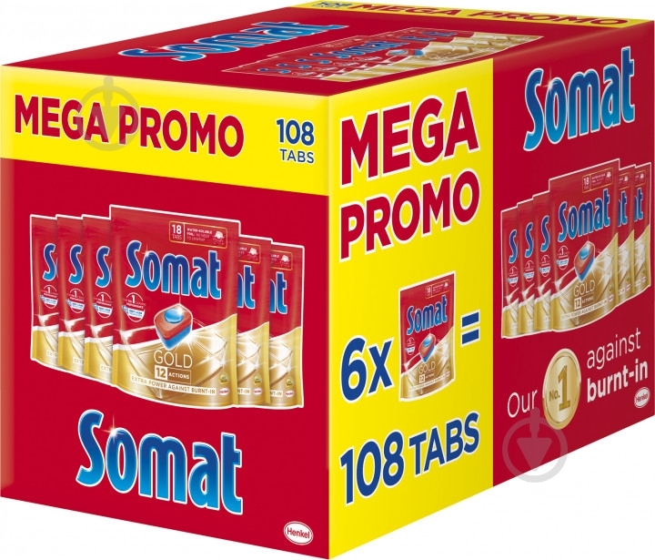 Таблетки для посудомийних машин Somat Gold 108 шт. - фото 1