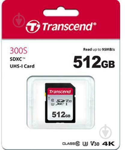 Карта памяти Transcend SDXC 512 ГБ Class 10 (TS512GSDC300S) - фото 2 Карта памяти Transcend SDXC 512 ГБ Class 10 (TS512GSDC300S) - фото 2