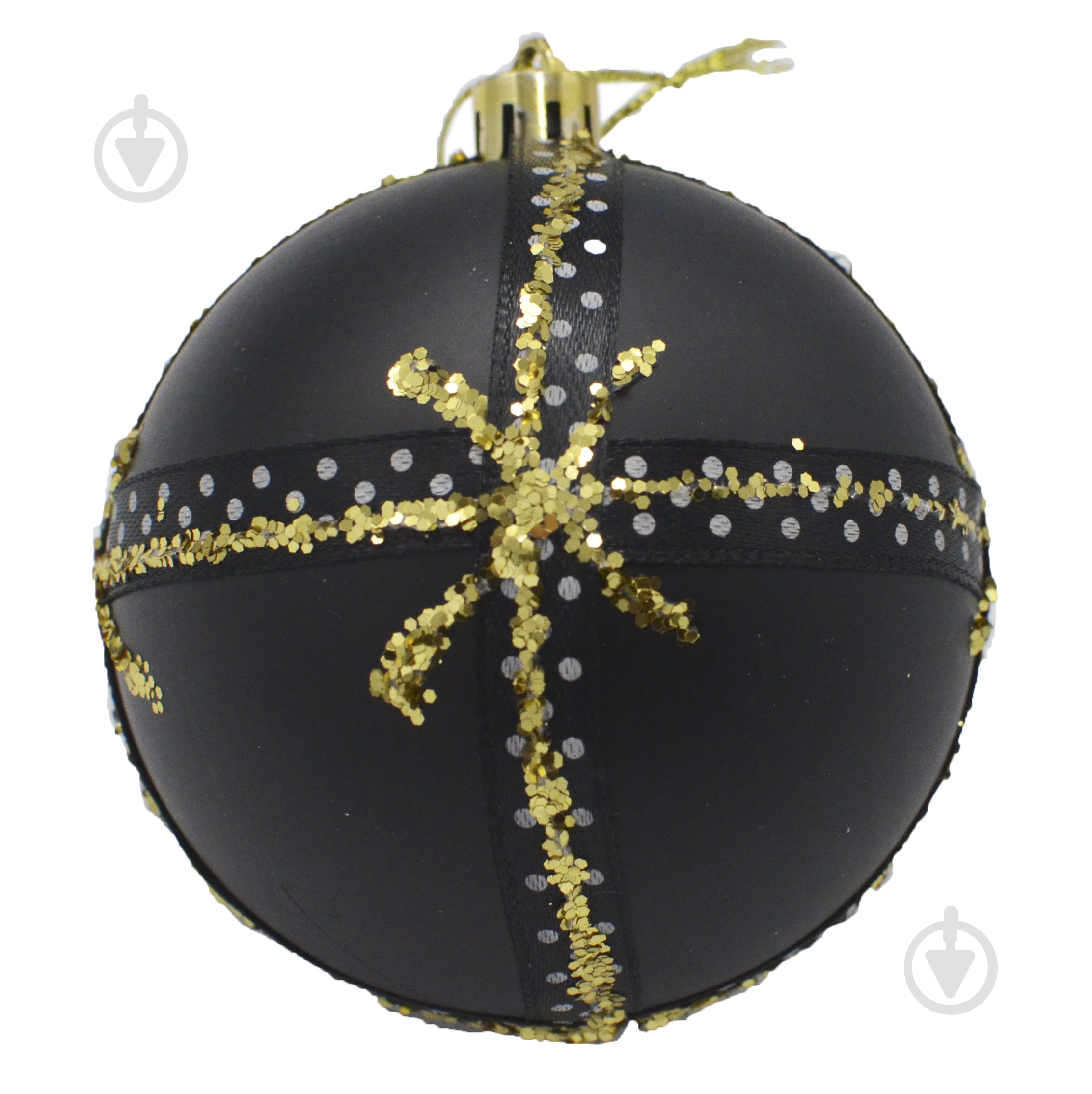 Шар новогодний d 80 мм черный - фото 1