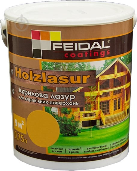 Лазурь Feidal Holzlasur красное дерево шелковистый глянец 0,75 л - фото 2
