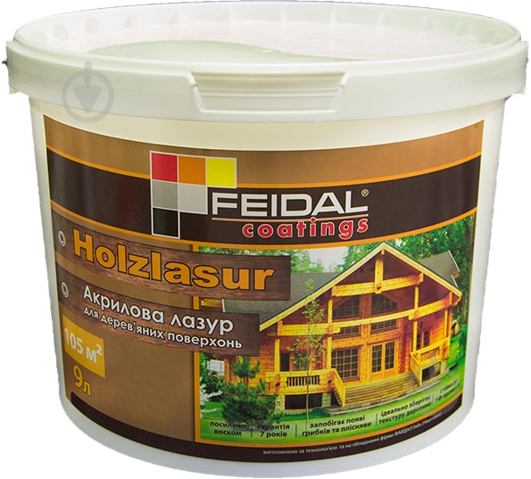 Лазурь Feidal Holzlasur венге шелковистый глянец 9 л - фото 2