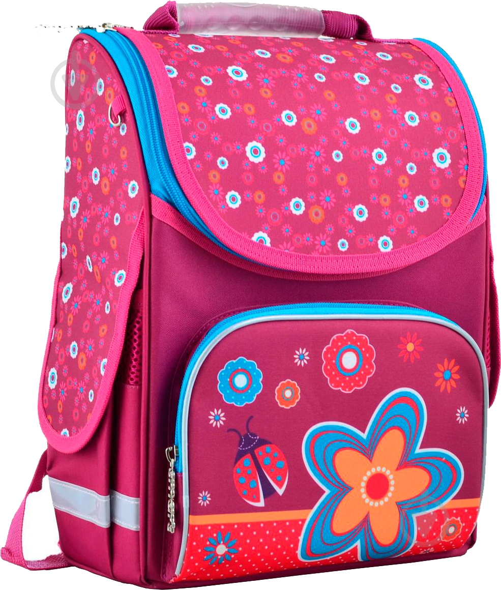 Рюкзак каркасный 1 вересня Flowers red - фото 1