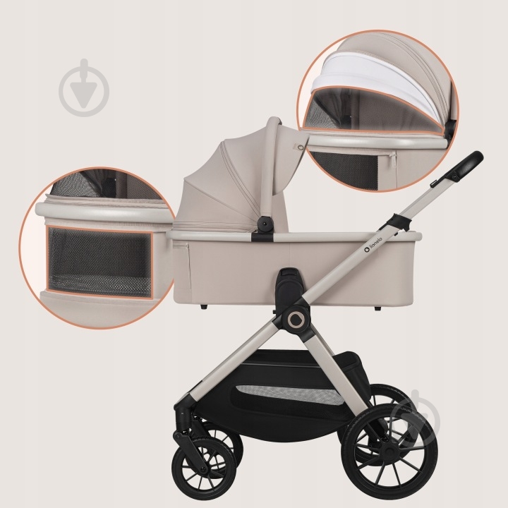 Коляска универсальная Lionelo LAYLA 3IN1 BEIGE SAND - фото 2