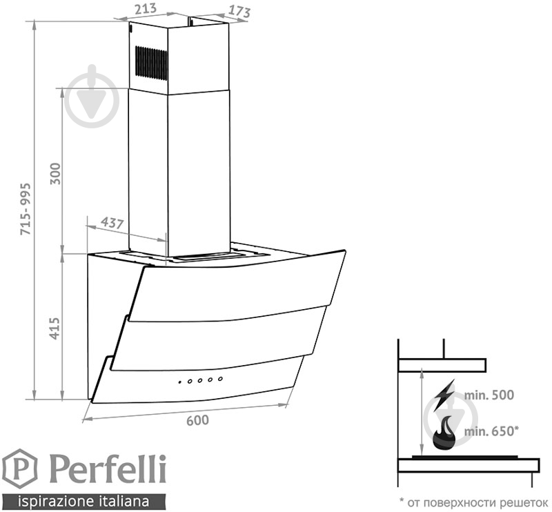 Вытяжка Perfelli DNS 6763 B 1100 IV LED Strip - фото 9
