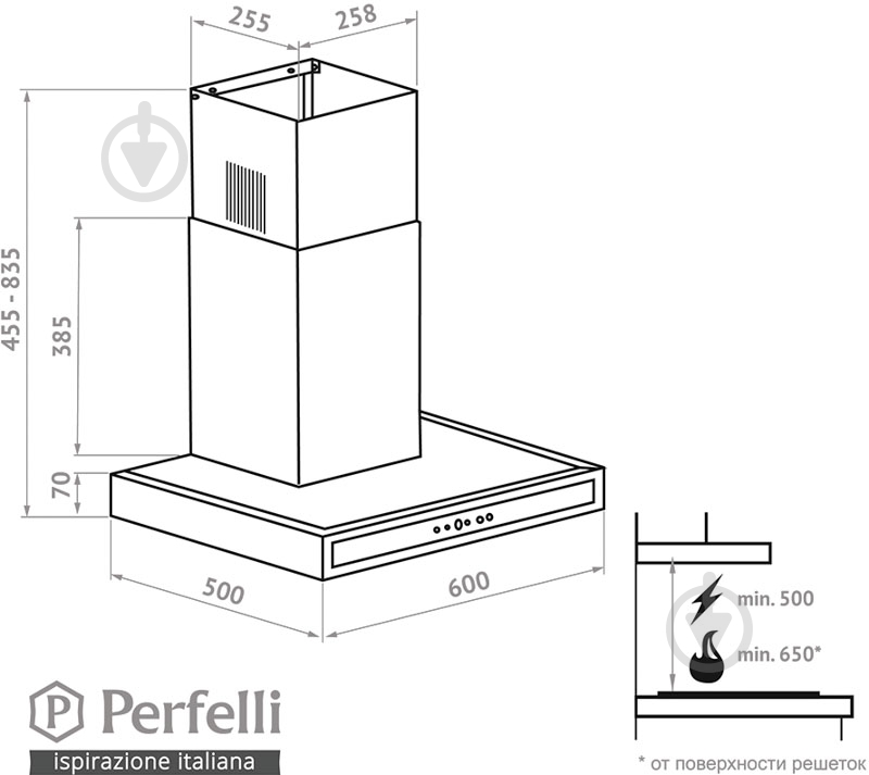 Витяжка Perfelli TS 6723 B 1100 BL LED Strip - фото 9