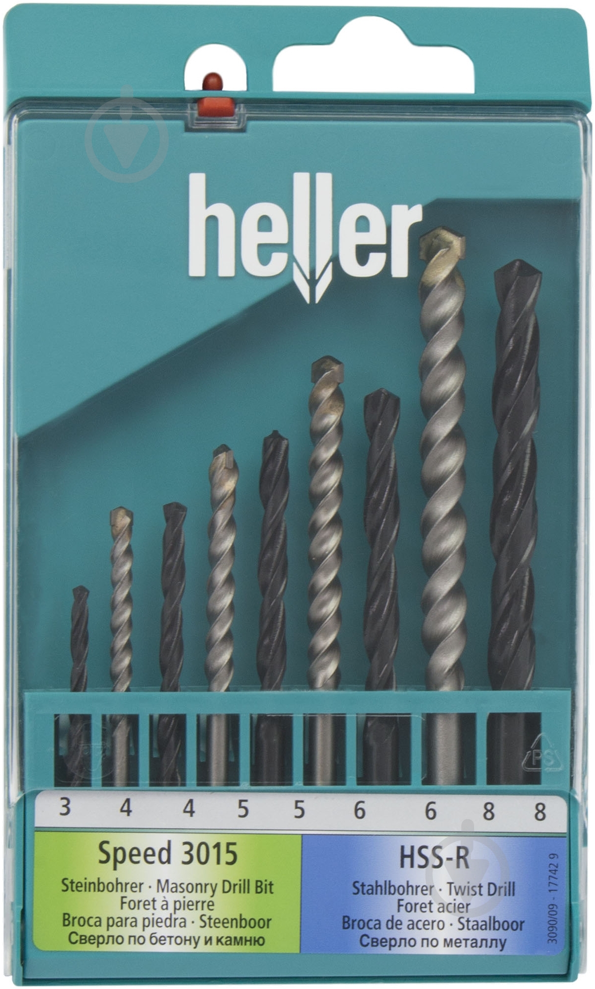 Набор сверл универсальных Heller 3-8 мм 9 шт. 17742 - фото 1