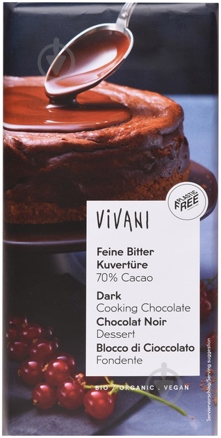 Шоколад Vivani Кувертюр темный органический 200 г (16402) - фото 1
