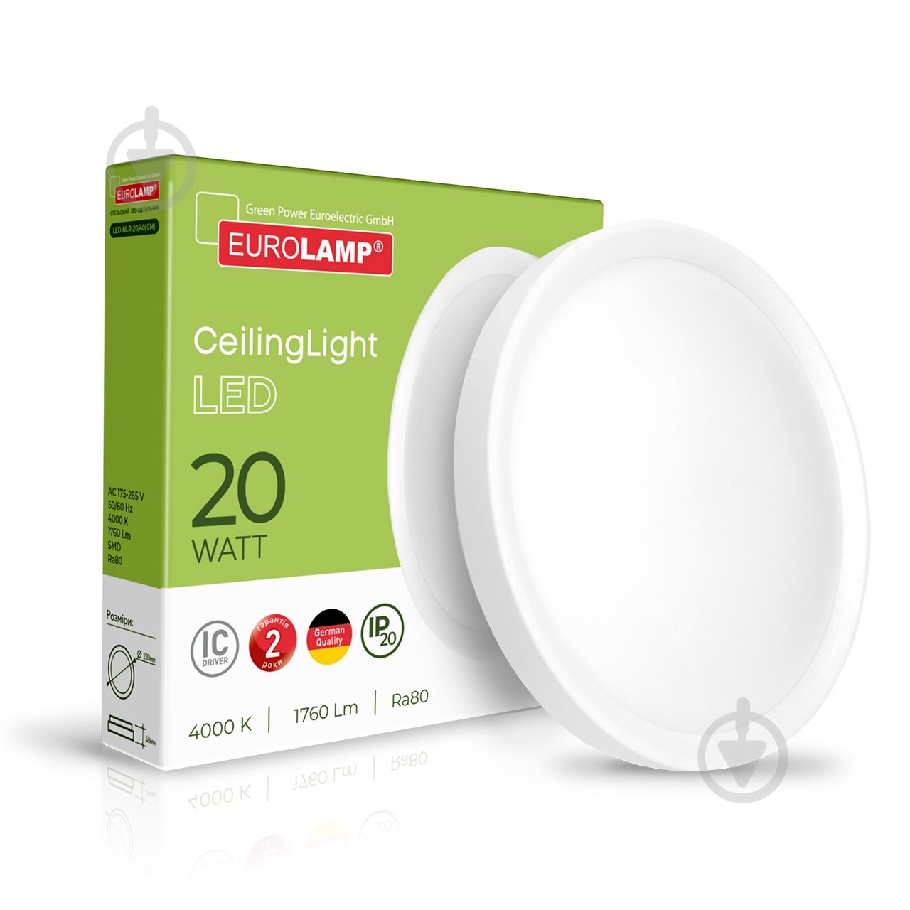 Світильник настінно-стельовий Eurolamp LED Easy click 23 см 20 Вт білий LED-NLR-20/40(GM) - фото 1
