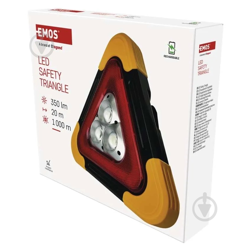 Ліхтар світлодіодний Emos трикутник безпеки Li-Ion 350 Lm чорно-жовтий P4010 - фото 8