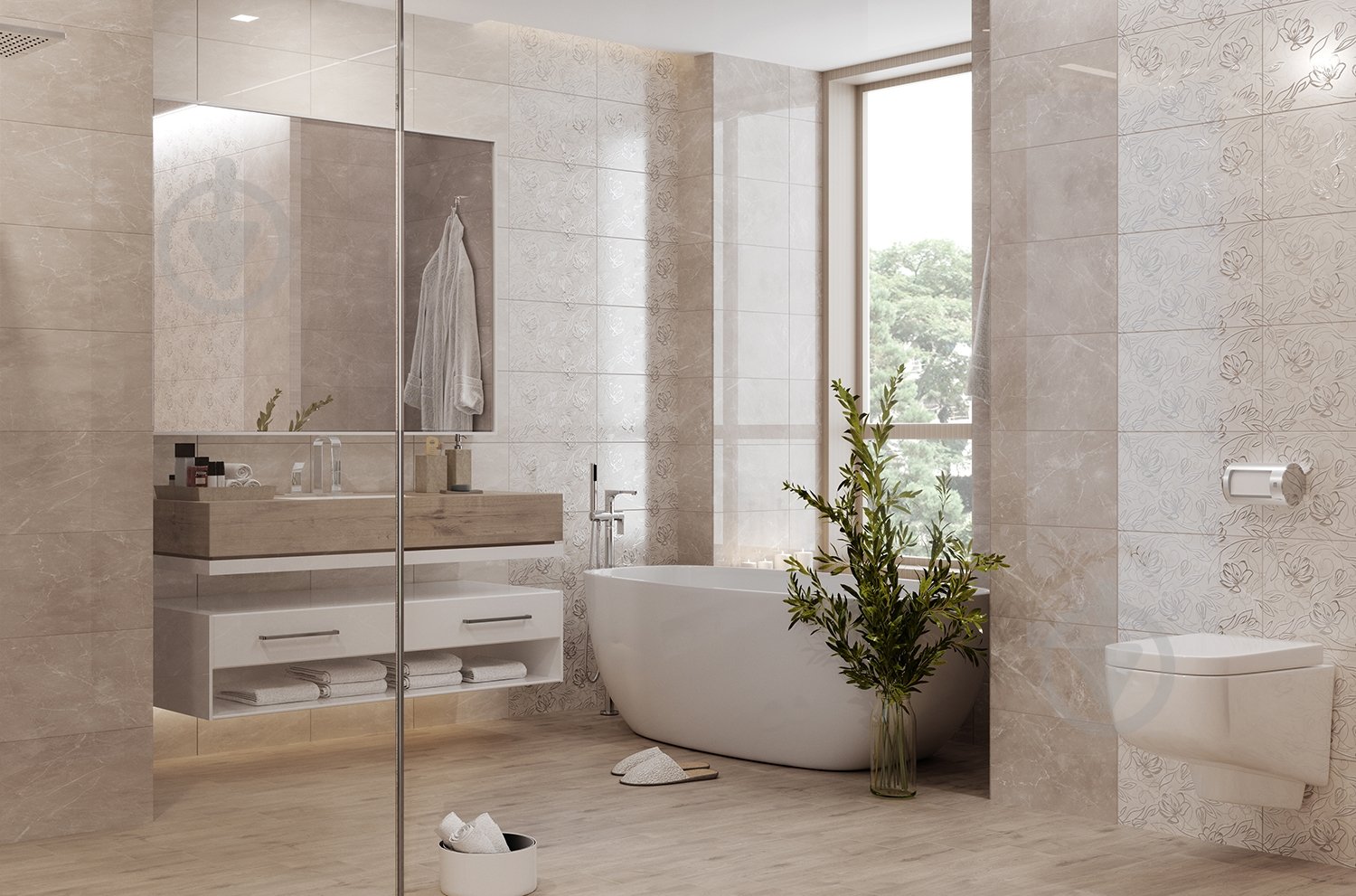 Плитка Golden Tile Constanta beige 4М1051 25x40 см - фото 2