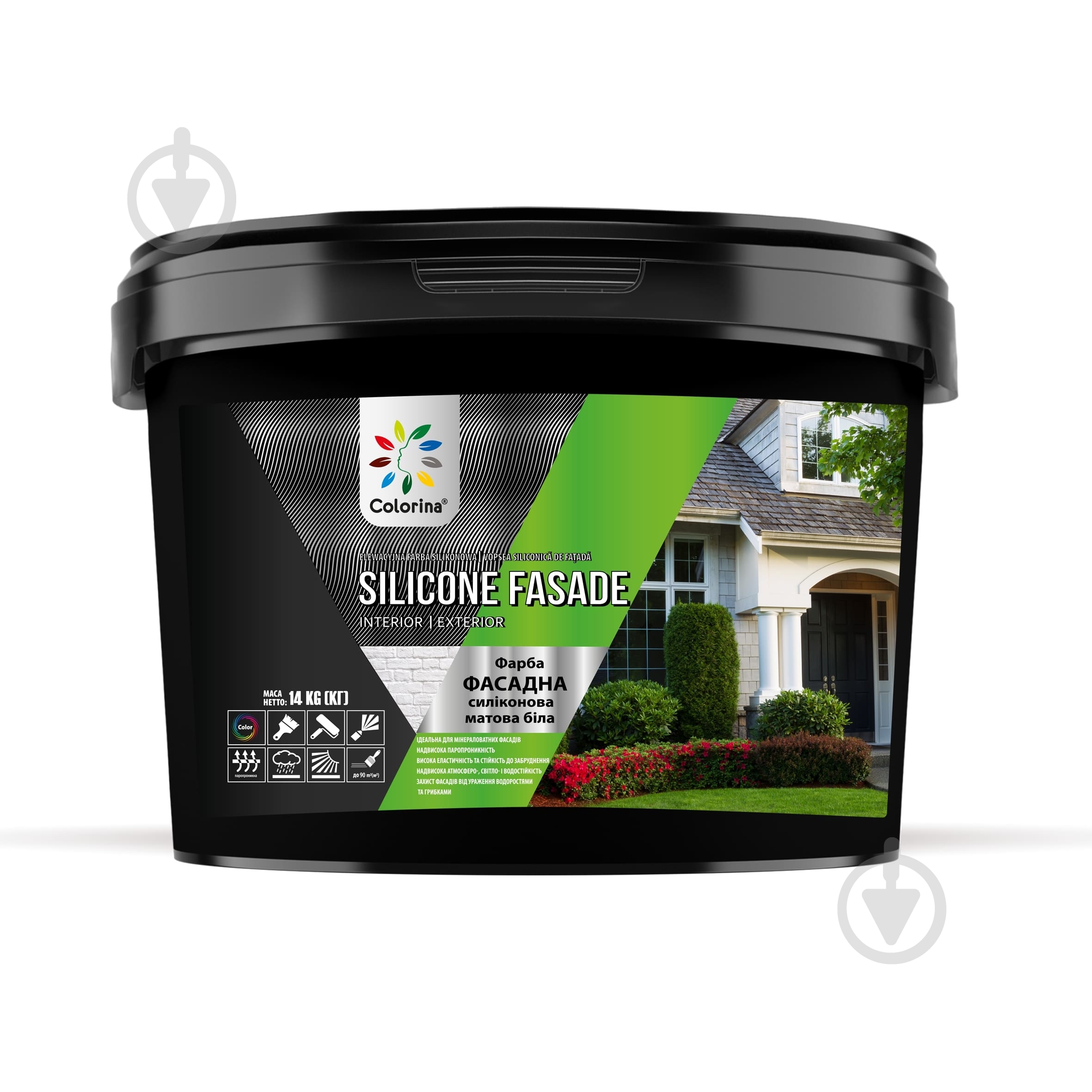 Фарба фасадна силіконова COLORINA Silicone Fasade мат прозорий 12 кг - фото 1