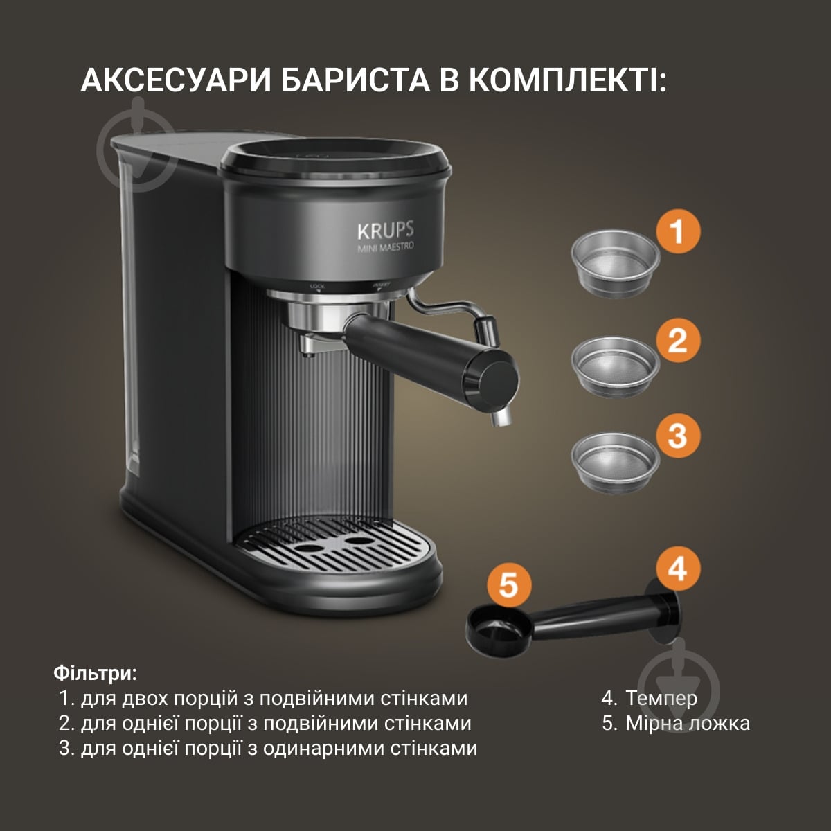 Кофеварка рожковая Krups Mini Maestro XP3508E0 - фото 9 Кофеварка рожковая Krups Mini Maestro XP3508E0 - фото 9