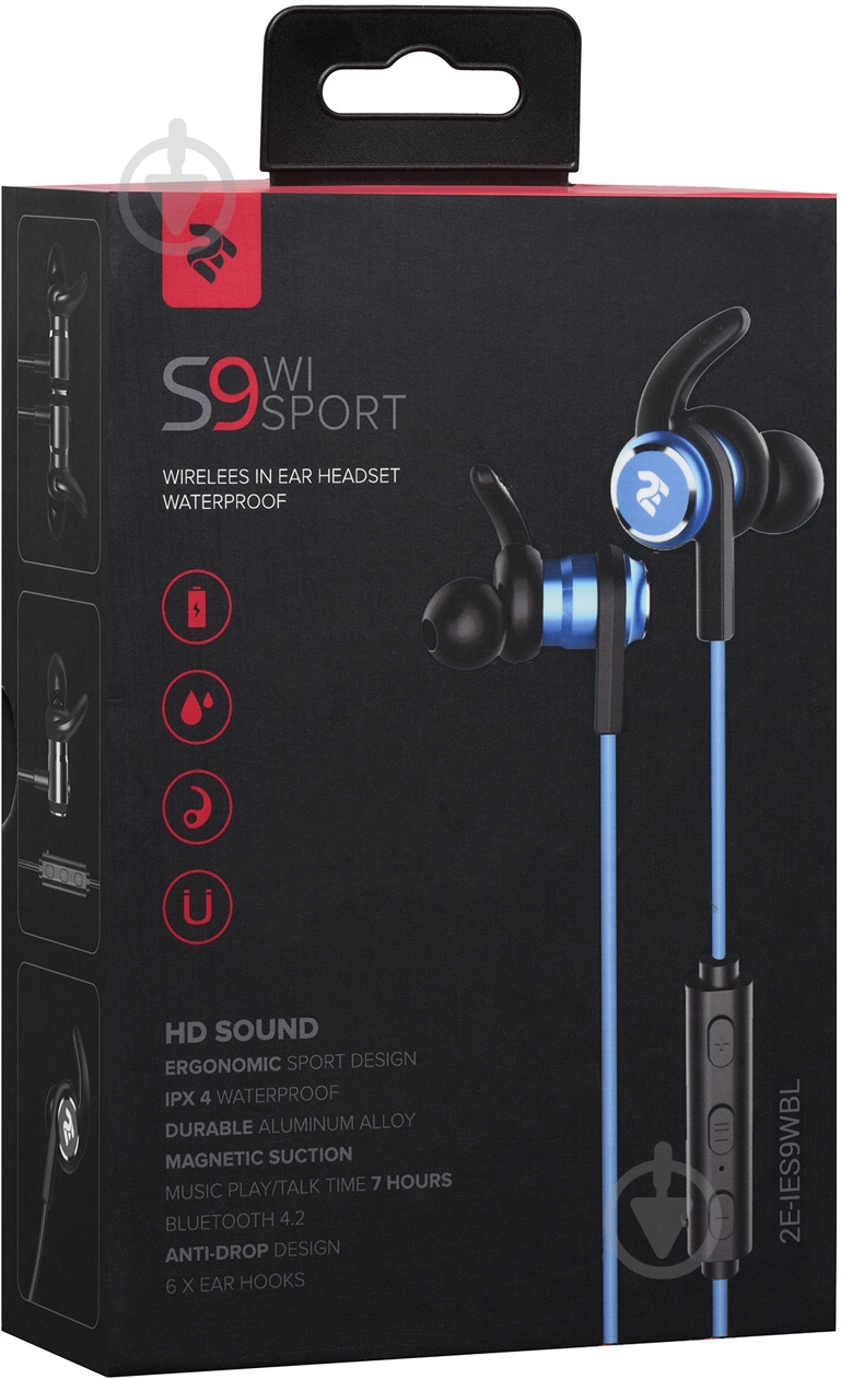 Наушники 2E S9 WiSport blue (2E-IES9WBL) - фото 8 Наушники 2E S9 WiSport blue (2E-IES9WBL) - фото 8