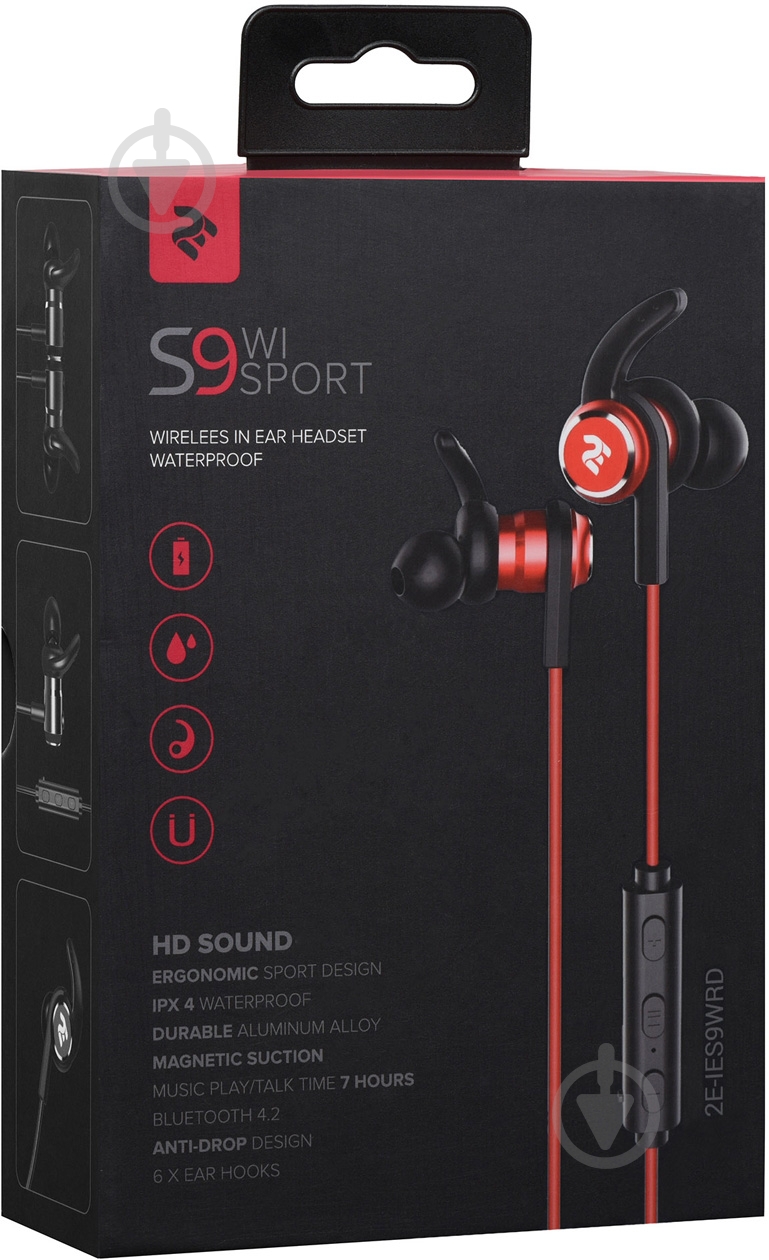 Наушники 2E S9 WiSport red (2E-IES9WRD) - фото 9
