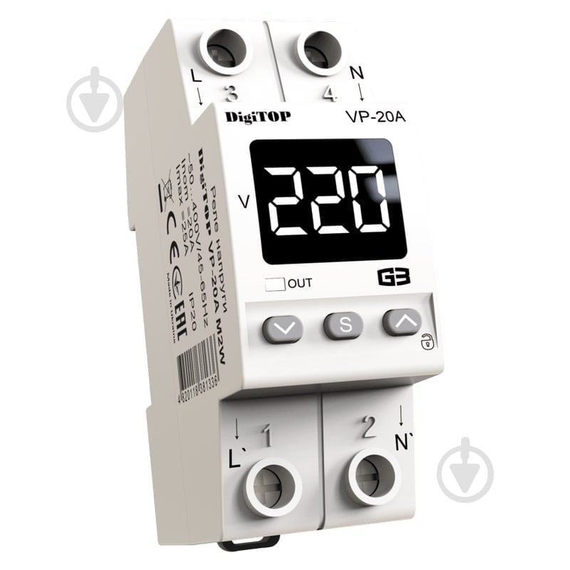 Реле напряжения DigiTOP VP-20A M2W - фото 1