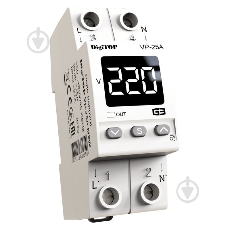 Реле напряжения DigiTOP VP-25A M2W - фото 1