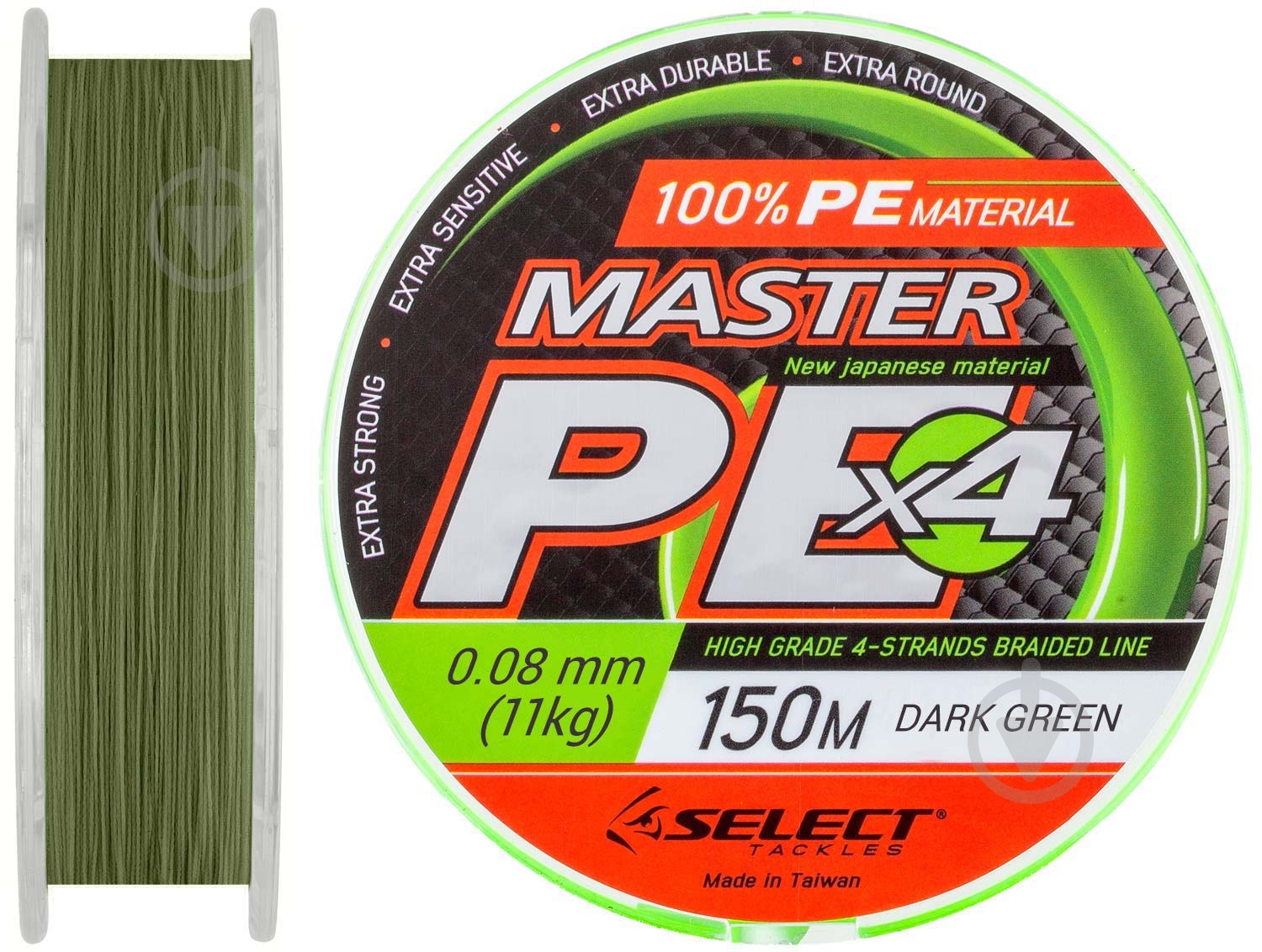 Шнур Select Master PE темно-зеленый 150 м 0,08 мм 11 кг - фото 1 Шнур Select Master PE темно-зеленый 150 м 0,08 мм 11 кг - фото 1
