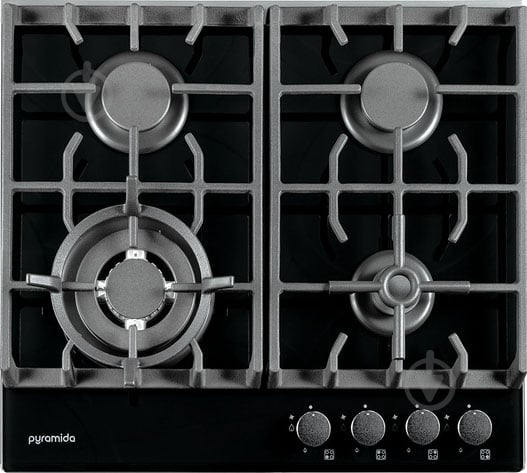 Варильна поверхня газова Pyramida PFG 647 BLACK LUXE - фото 1