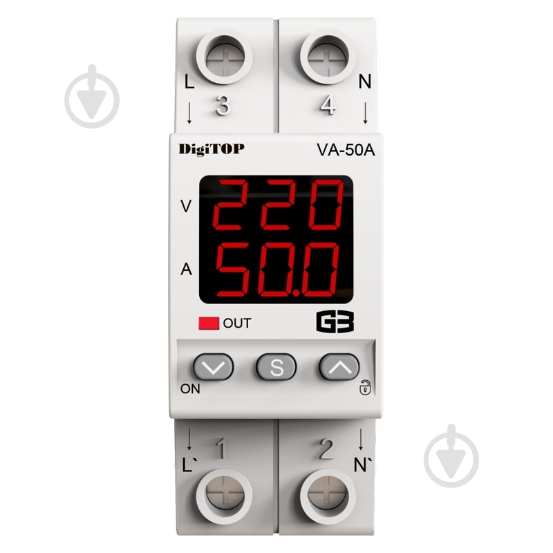 Реле напруги DigiTOP з контролем струму VA-50A M2R - фото 2 Реле напруги DigiTOP з контролем струму VA-50A M2R - фото 2