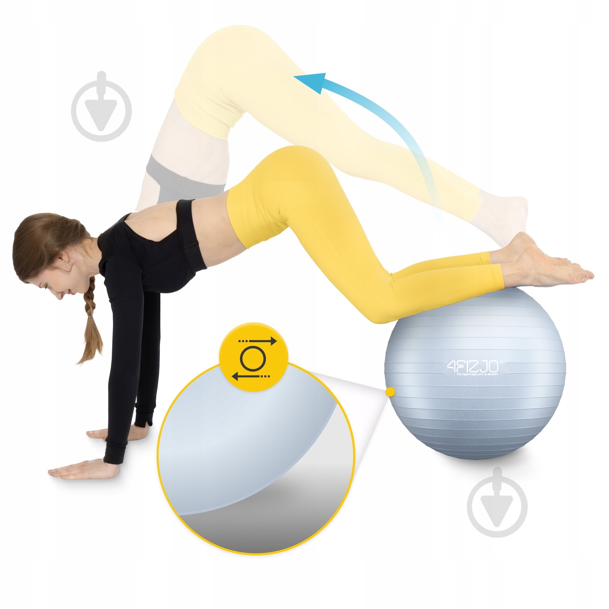 Фітбол 4fizjo Anti-Burst Grey d55 см P-5905973404747 - фото 7