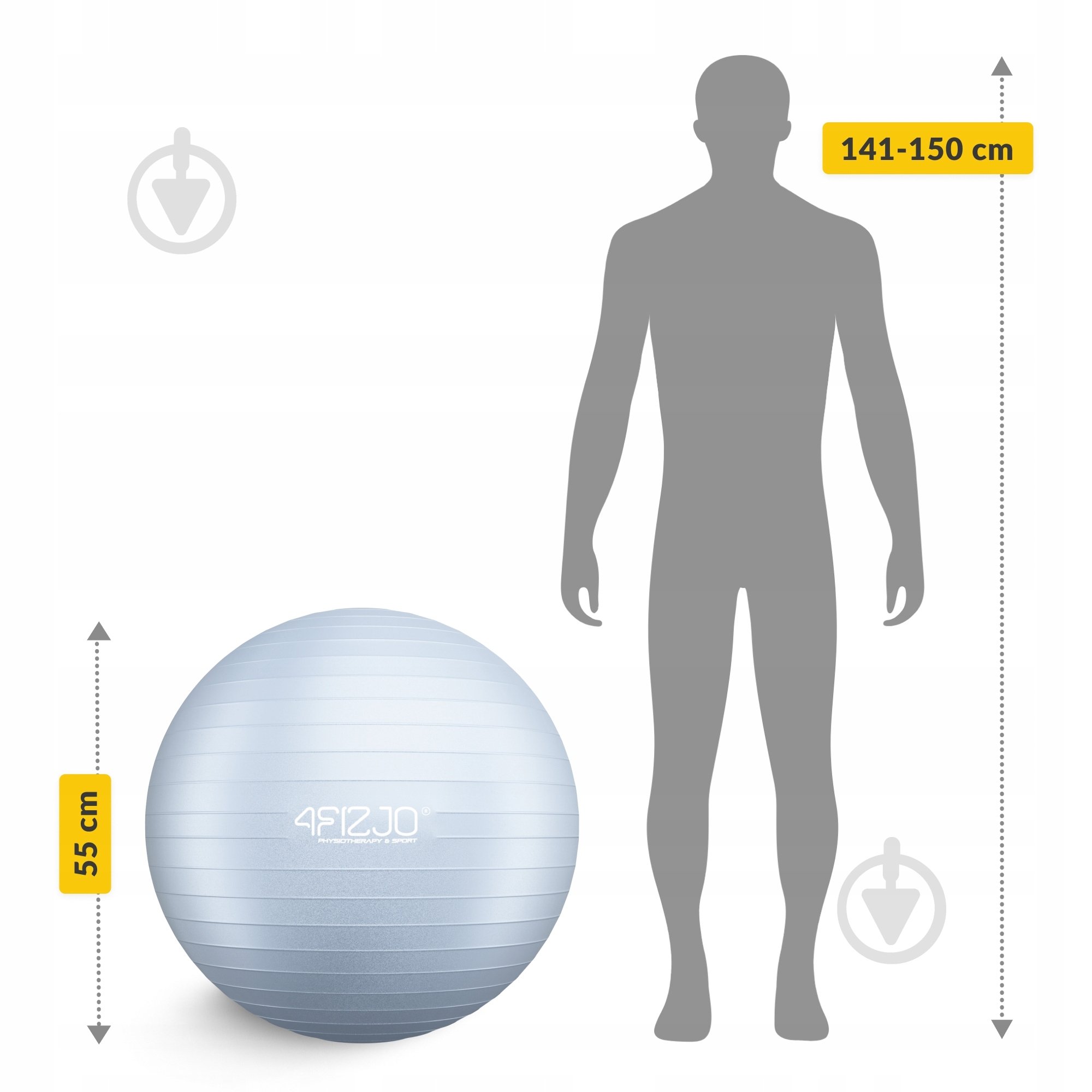 Фітбол 4fizjo Anti-Burst Grey d55 см P-5905973404747 - фото 4