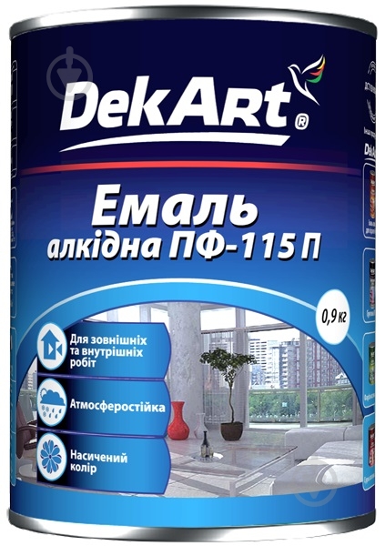 Эмаль DekArt алкидная ПФ-115П глянец синий 0,9 кг - фото 1