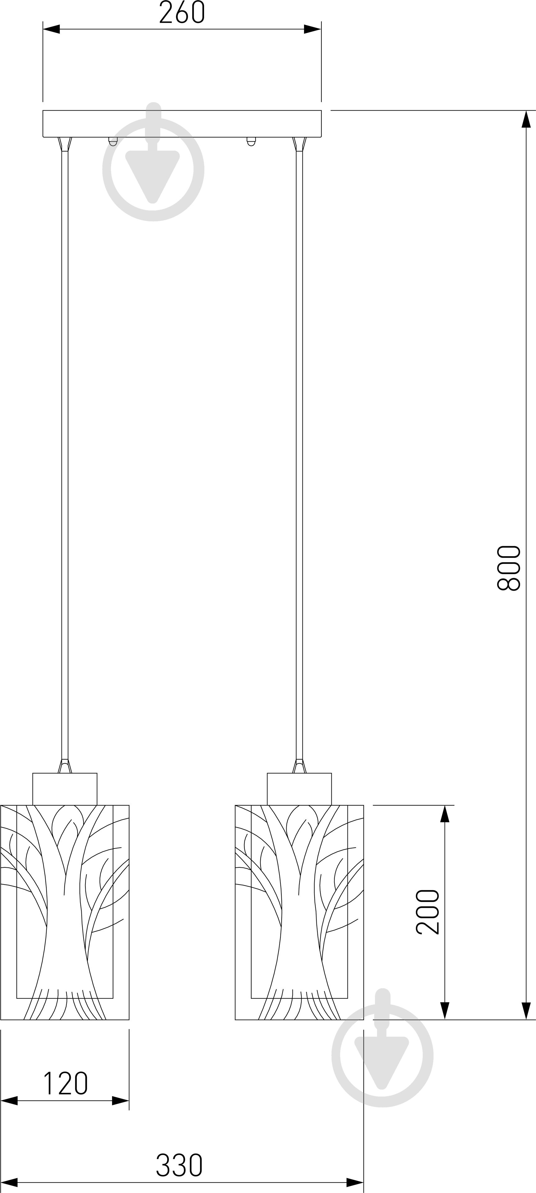 Підвіс Strotskis Santos 50001/2 2x60 Вт E27 хром - фото 5