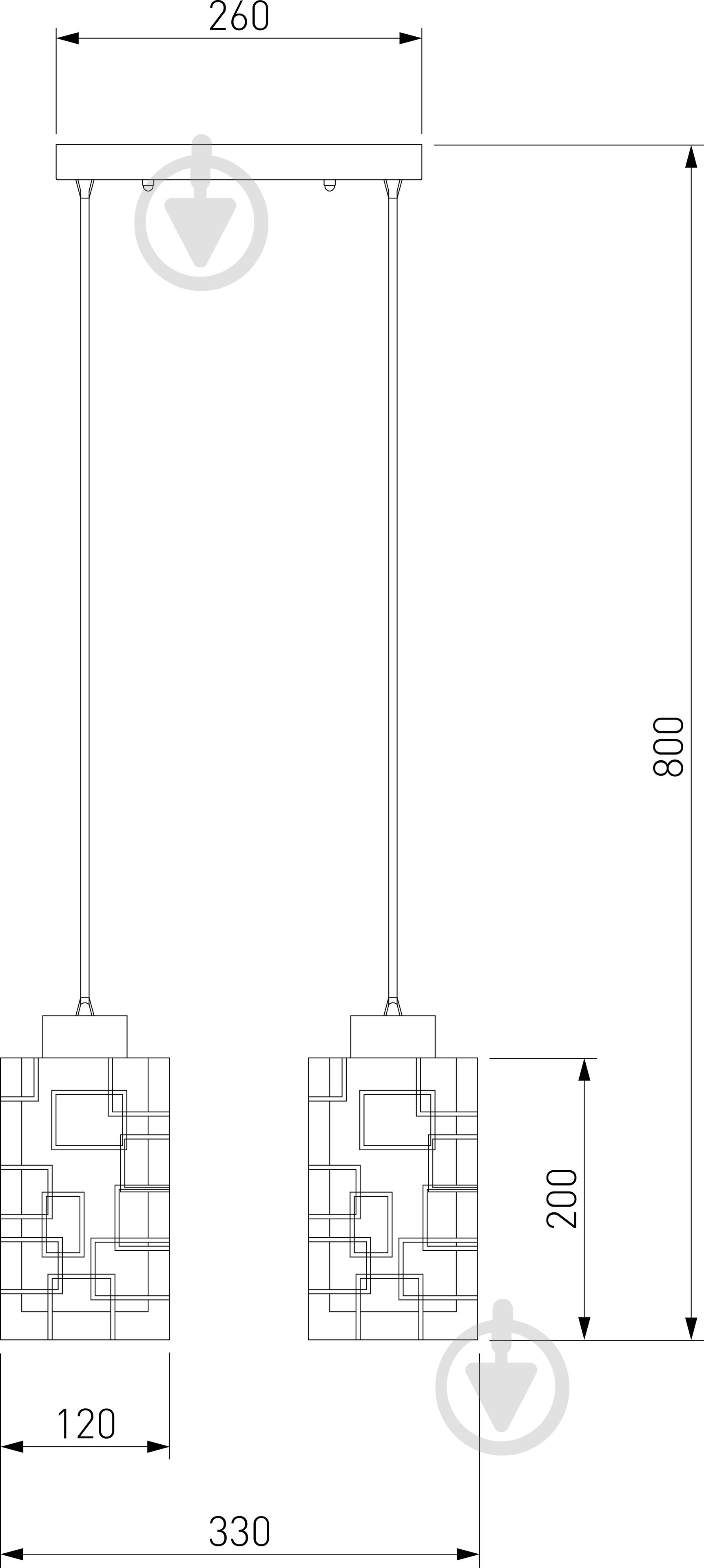 Підвіс Strotskis Stella 50002/2 2x60 Вт E27 хром - фото 5
